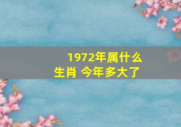 1972年属什么生肖 今年多大了